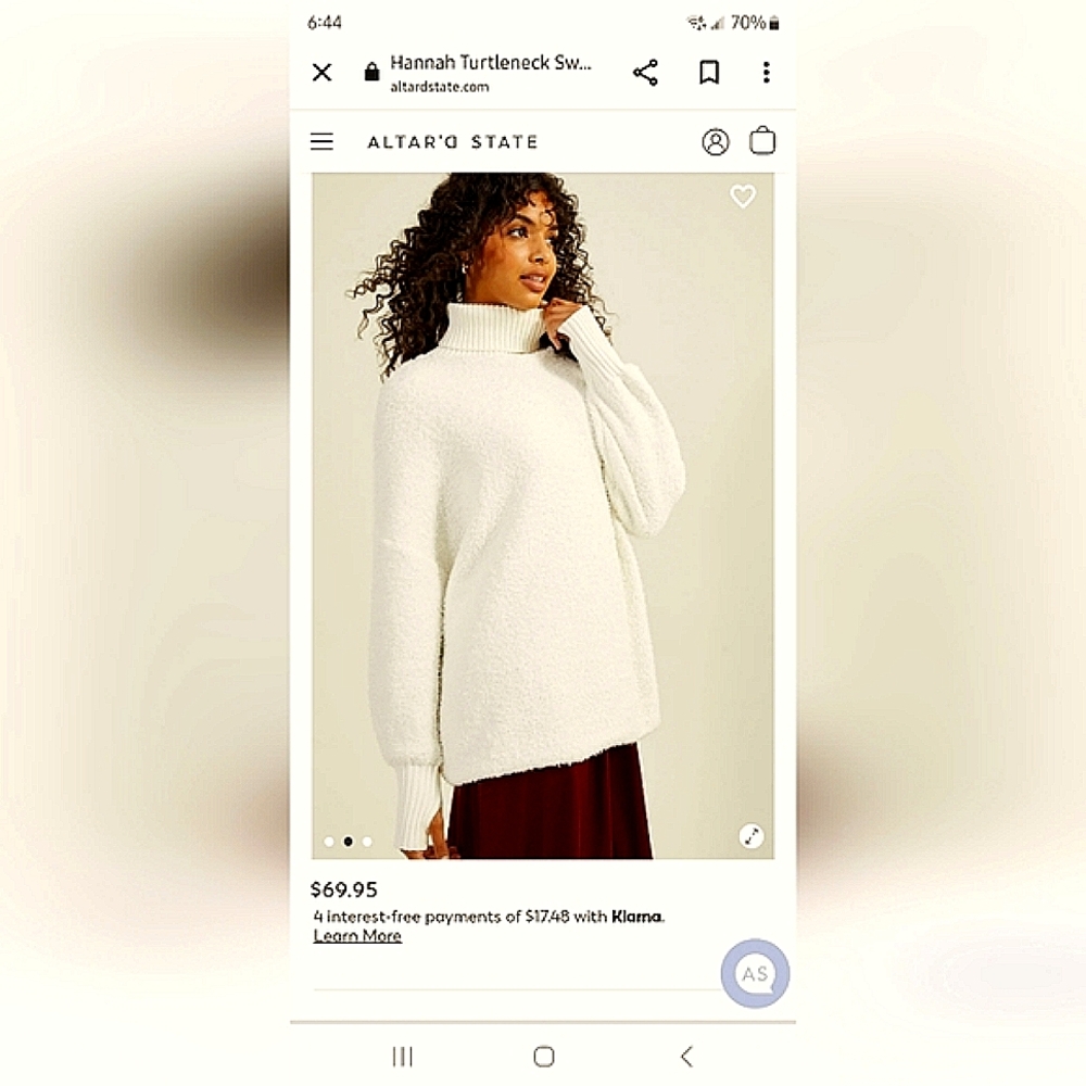 Altar'd State Hannah Oversized Turtleneck Sweater